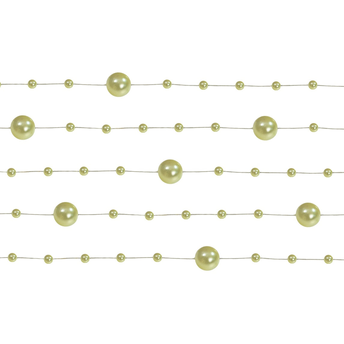 Perlengirlanden als Tischdeko 5er-Pack hell olive