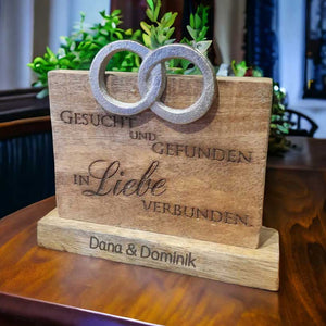 Standbotschaft "Gesucht und Gefunden" 16cm personalisiert