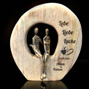 Persönliches Hochzeitsgeschenk 23,5x24x7 cm Deko Skulptur Paar