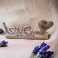 Holzherz Schriftzug "Love" 25x12x5 cm personalisiertes Geschenk