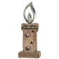 Personalisierte Kerze mit silberner Flamme 27cm aus Holz