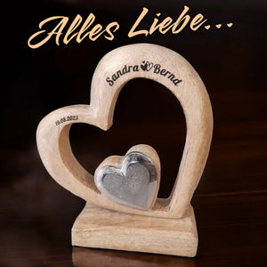 Personalisierte Herzen 18x20x6 cm - Aufsteller mit Gravur