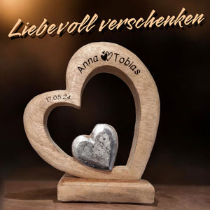 Personalisierte Herzen 18x20x6 cm - Aufsteller mit Gravur