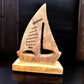 Segelboot aus Holz 22cm personalisiertes Geschenk