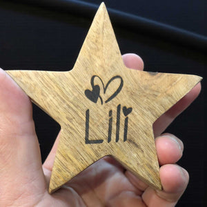 Personalisierter Deko Stern aus Holz 10cm