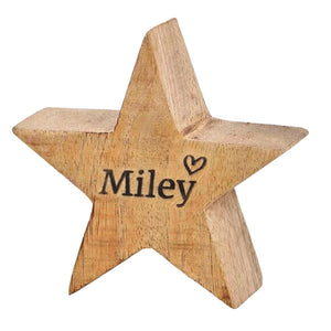 Personalisierter Deko Stern aus Holz 10cm