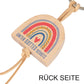 Personalisierter Schlüsselanhänger Holz Regenbogen "Unter Gottes Schutz" 4cm