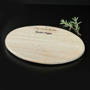Personalisiertes Holzbrett mit Spruch "Von Herzen für dich" aus Hartholz natur 24x17cm