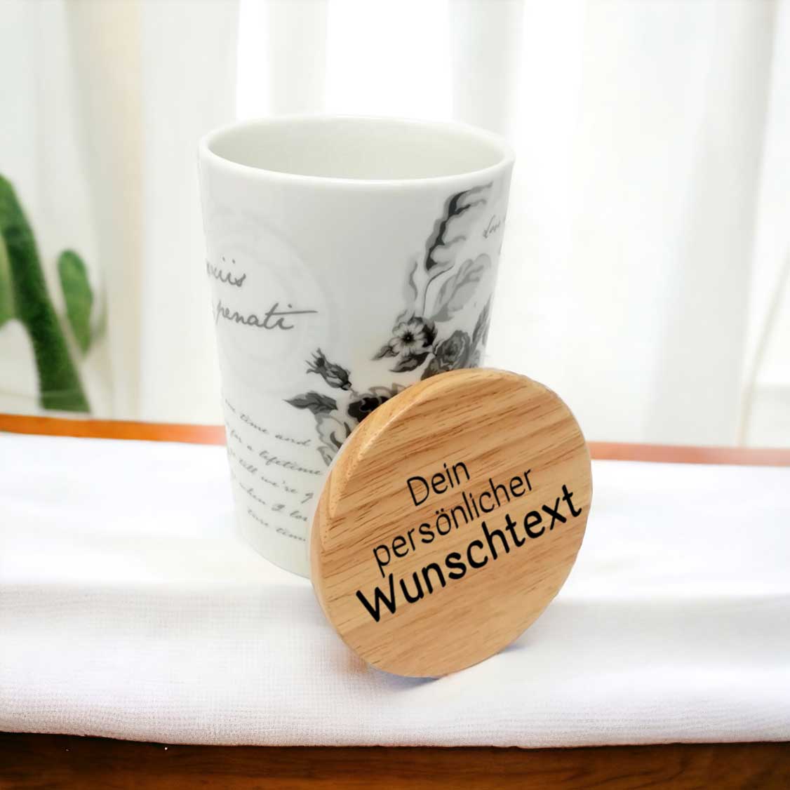 aufbewahrung porzellan mit deckel Porzellandose 14cm personalisiertes Geschenk