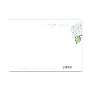 Postkarte Hortensie "Von allen Seiten umgibst du mich..."