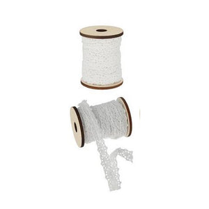 Deko Band Spitze auf Rolle weiß