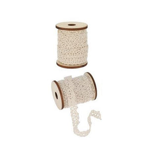 Deko Band Spitze auf Rolle creme