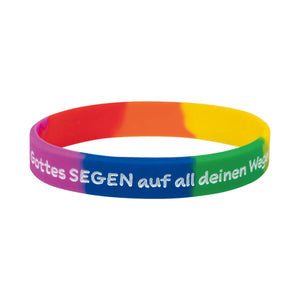 Silikonarmband "Gottes SEGEN auf all deinen Wegen" regenbogen bunt