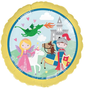 Folienballon rund Prinzessin und Ritter