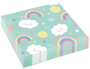 Servietten Regenbogen, Sonne, Wolke 20 Stück
