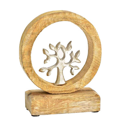 Aufsteller Kreis, mit Baum aus Metall 10x11x5cm 2te Wahl 80031