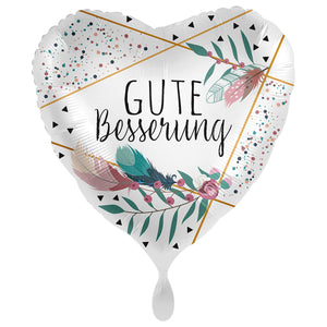 Folienballon Herz Boho "Gute Besserung"