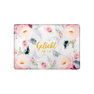 Magnet mit Blumenmotiv 9 x 5,5 cm  "Geliebt"