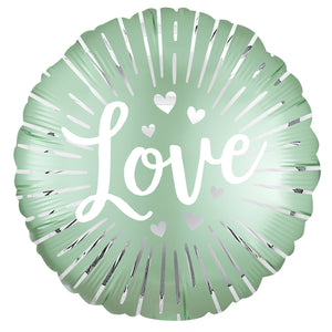 Folienballon salbei  "Love" 43 cm