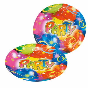 Ballon Party Pappteller mit buntem Motiv, 23 cm, 8 Stück