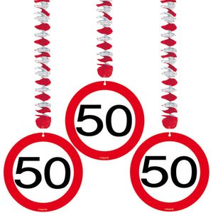 Rotorspiralen Verkehrsschild ZAHL 50