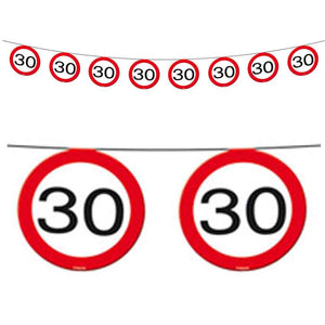 Partykette Verkehrsschild ZAHL 30 bis zu 12m