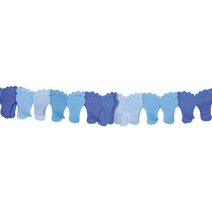 Papier Girlande Fuß blau 6m