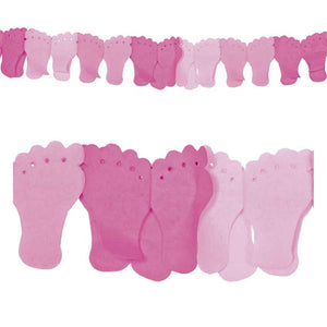 Papier Girlande Fuß rosa pink