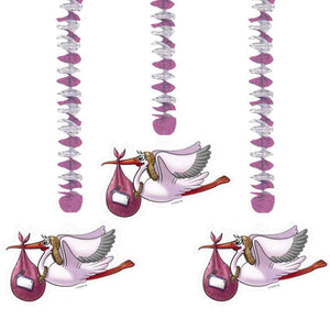 Rotorspiralen 3er-Pack Storch Mädchen rosa