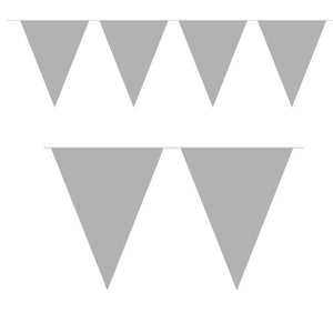 Wimpelgirlande einfarbig silber glänzend 10m
