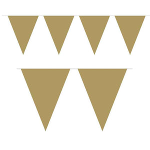 Wimpelgirlande einfarbig gold glänzend 10m