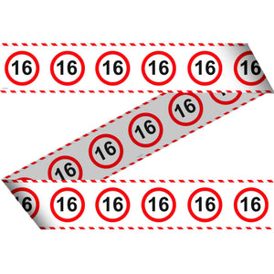 Absperrband Verkehrsschild Zahl 16