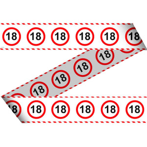 Absperrband 15m Verkehrsschild Zahl 18