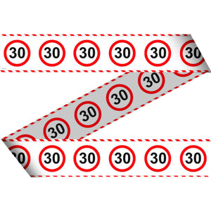 Absperrband Verkehrsschild Zahl 30