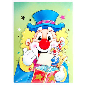 Grußkarte XL Clown 3D