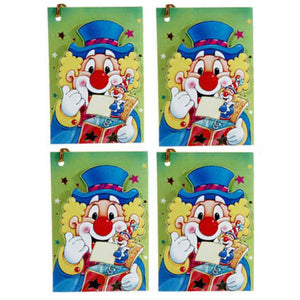 Geschenkanhänger Clown 4er-Set mit 3D-Effekt