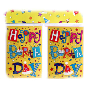 2 Grußkarten "Happy Birthday" 19cm 3D