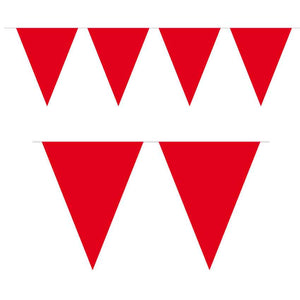 Wimpelkette einfarbig rot 10m