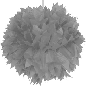 PomPom 30cm silber einzeln
