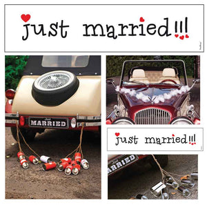 Autokennzeichen Nummernschild Hochzeit 2 Stück just married
