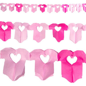 Papier Girlande Body Mädchen rosa 6 Meter