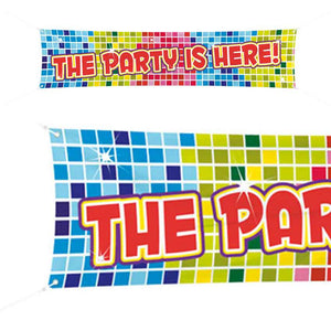 Bithday Blocks Banner "The Party is Here" 40x180cm