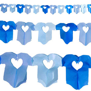 Papier Girlande Body Junge blau 6 Meter