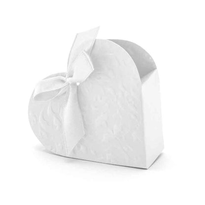 Herzschachteln für Hochzeits - Gastgeschenke 10 Stück weiß