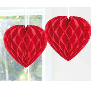 Honigwaben Herz Rot 30cm