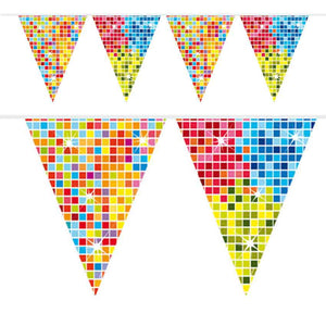 Wimpelkette Blocks, farbig, 6m
