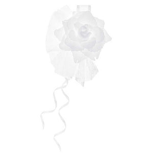 Blüte mit Tüll und Schleife für den Autotürgriff 4er Set weiß