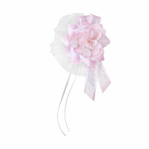 Blüte mit Tüll und Schleife für den Autotürgriff 4er Set rosa