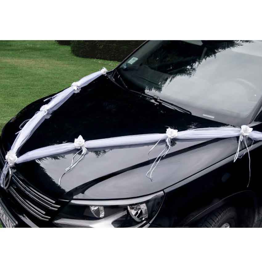 hochzeit deko auto