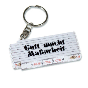 Schlüsselanhänger Mini-Zollstock weiß